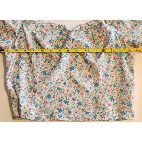 Sophie Rue Blouse Womens M Babydoll‎ Coquette Floral Crop Spring Smocked NWOT - Picture 8 of 9